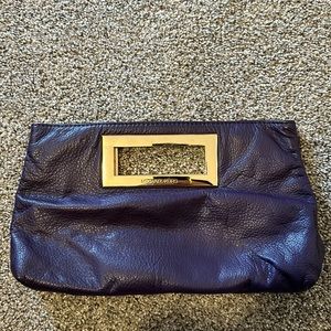 Michael Kors Purple Leather Clutch